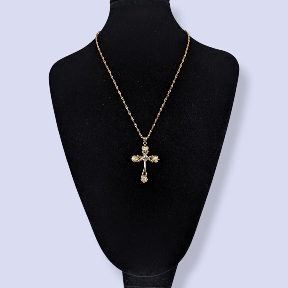 V. Rope Chain Cross Pendant Necklace - Picture 2 of 6